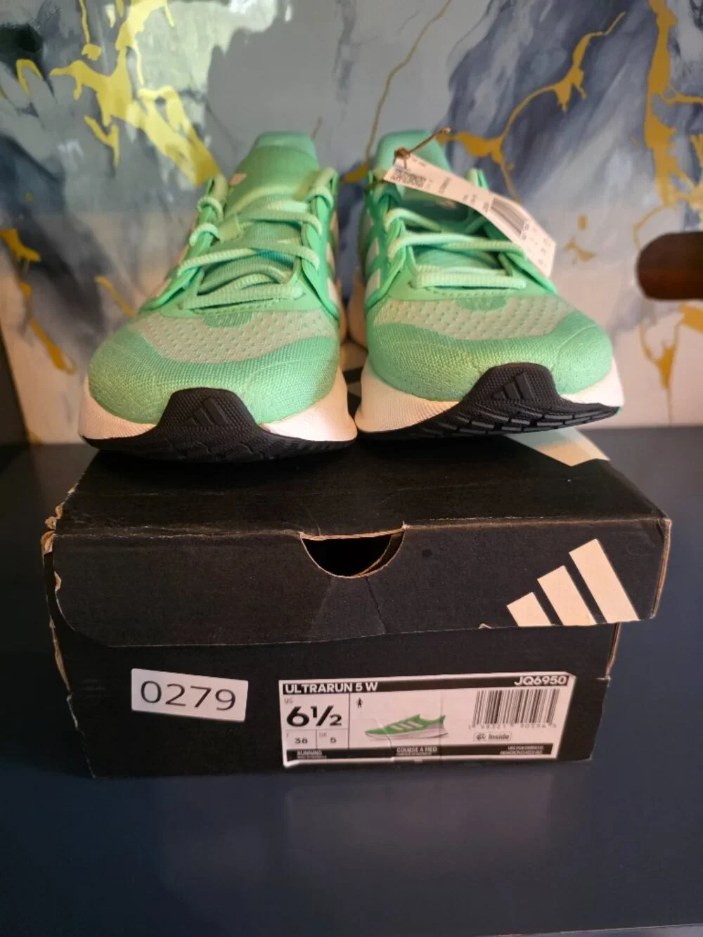 Adidas Ultrarun 5 W Running Shoes NWT Women's 6.5 Green JQ6950